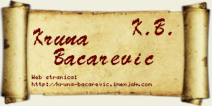 Kruna Bačarević vizit kartica